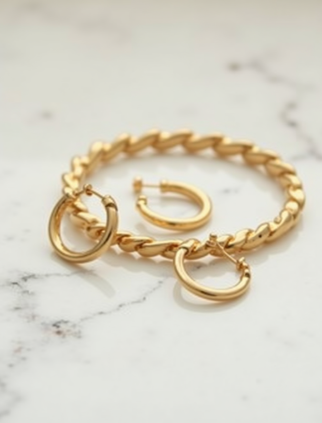 Bland Gold Hoop Set