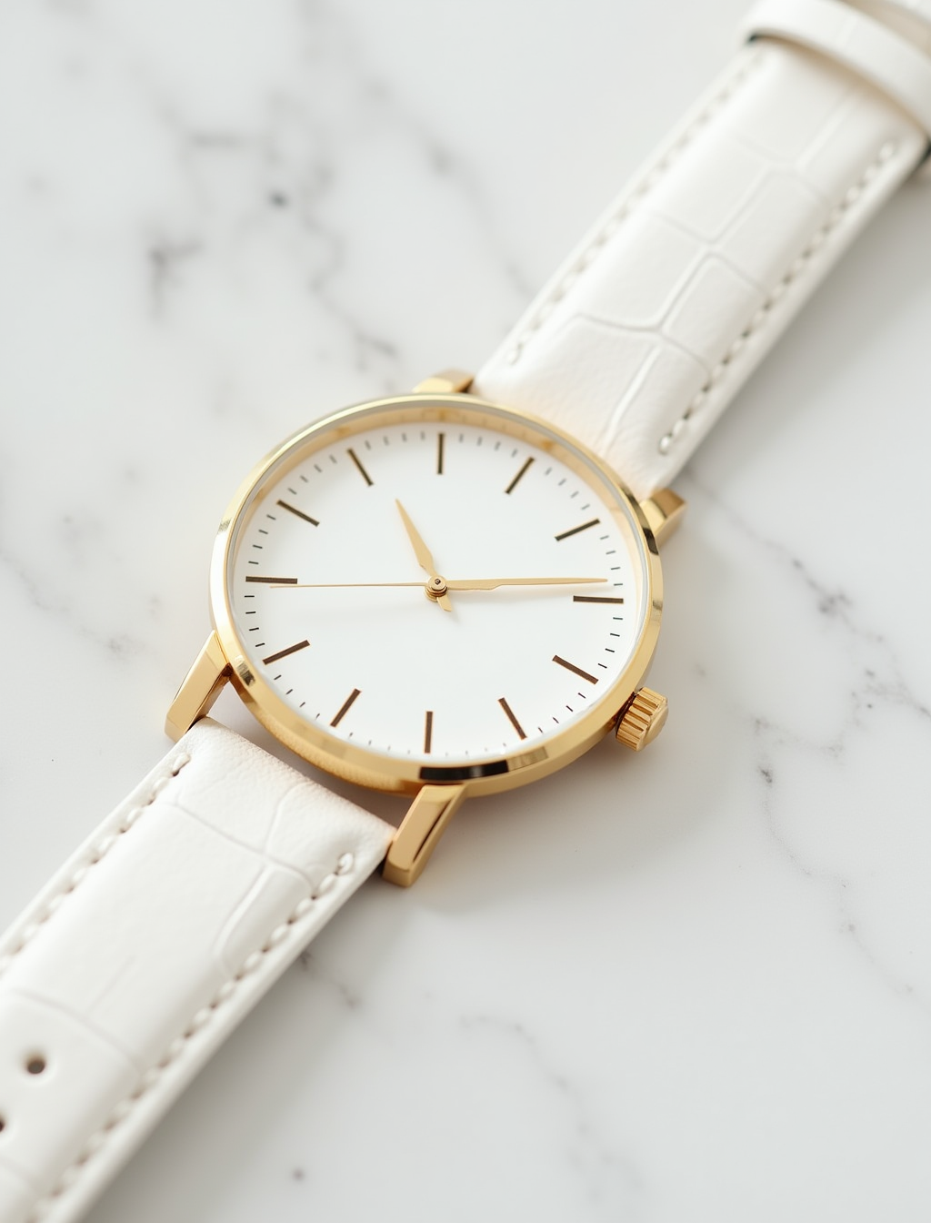 Bland Classic Watch — White/Gold
